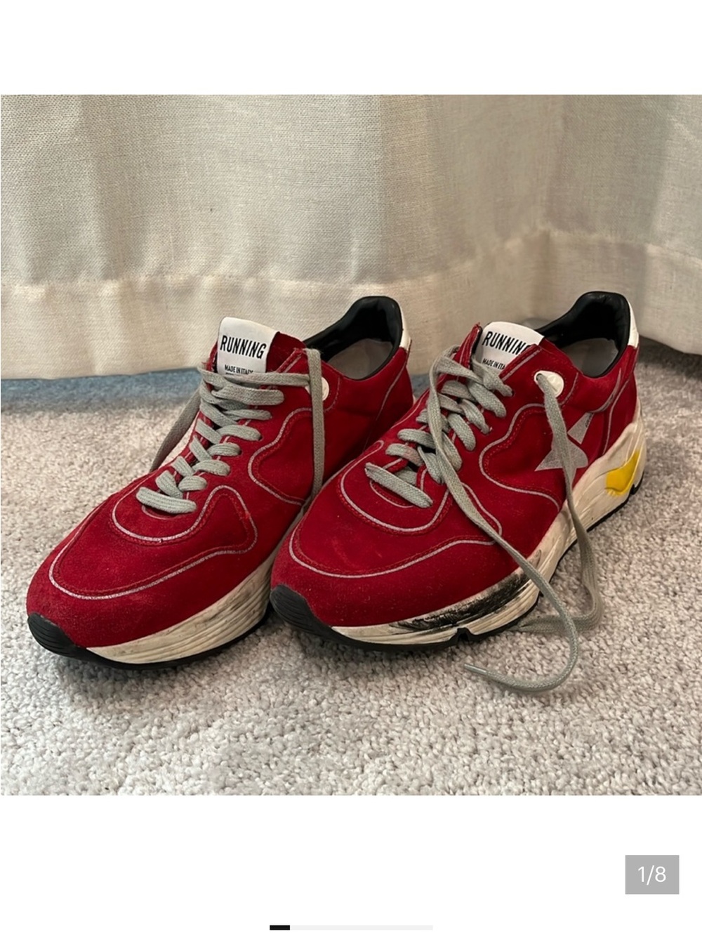 Golden GooseRunning-Red Athletic Sneakers with Gray Laces